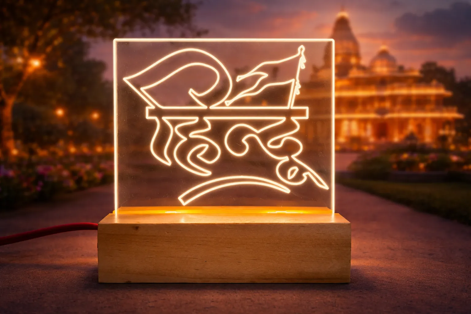 Hindu lamp Light, Home Decor Night Light with Power Adapter